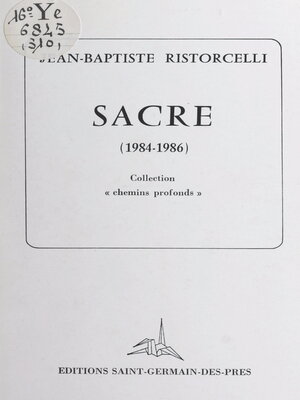 cover image of Sacre (1984-1986)